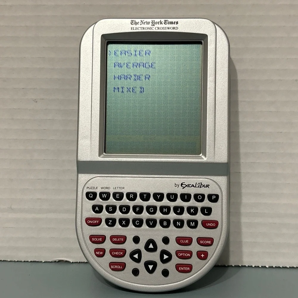 Excalibur The New York Times Touch Screen Crossword Puzzle Handheld Game - Works - Picture 1 of 9